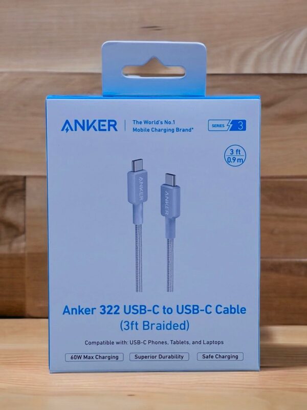 ANKER 322 USB-C TO USB-C CABLE WHITE (0.9M)