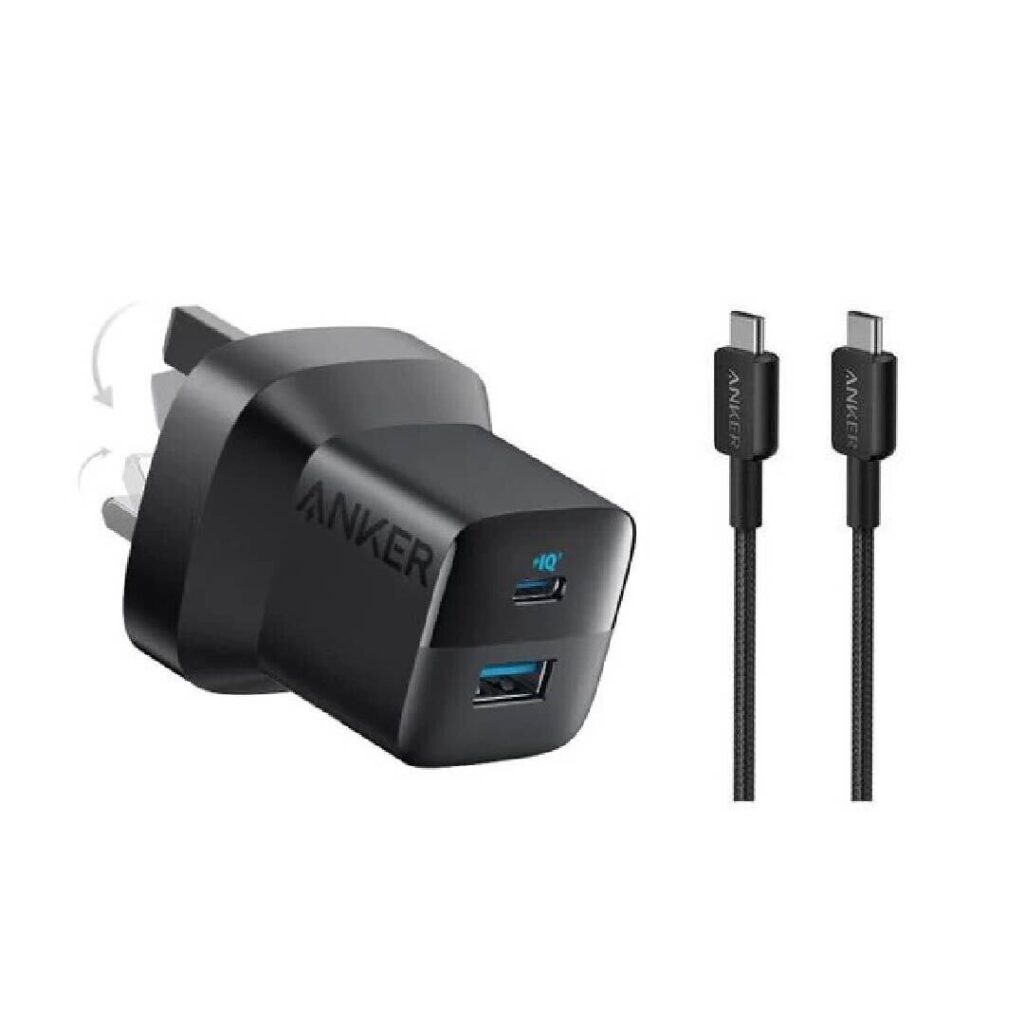 ANKER 323 CHARGER WITH USB-C TO USB-C CABLE (33W) - BLACK
