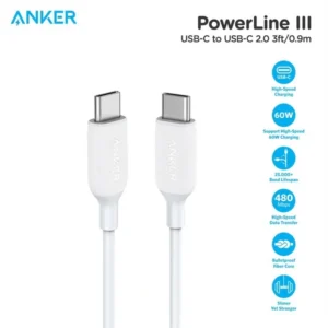 ANKER POWERLINE III USB-C TO USB-C CABLE 60W -0.9M B