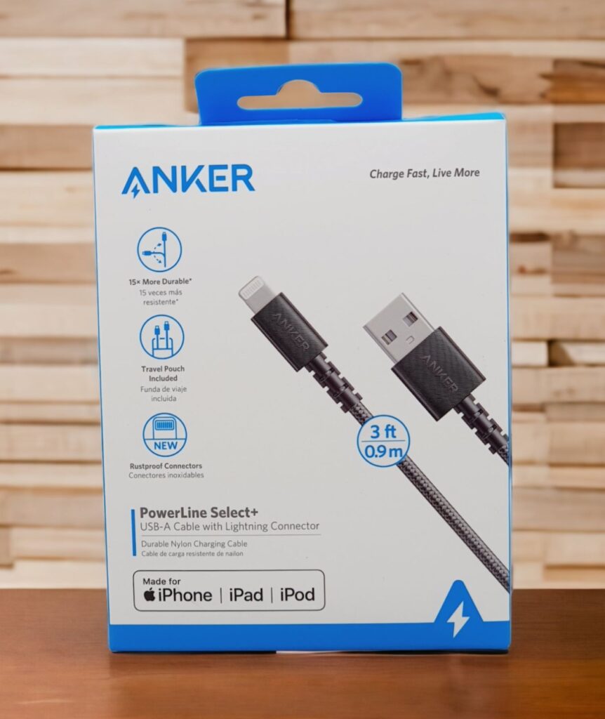 ANKER POWERLINE SELECT+ USB CABLE LIGHTNING CONNECTOR -BLACK 0.9M