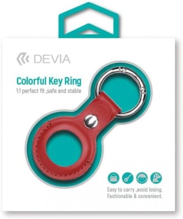 DEVIA COLORFUL KEY RING FOR AIR TAG- RED