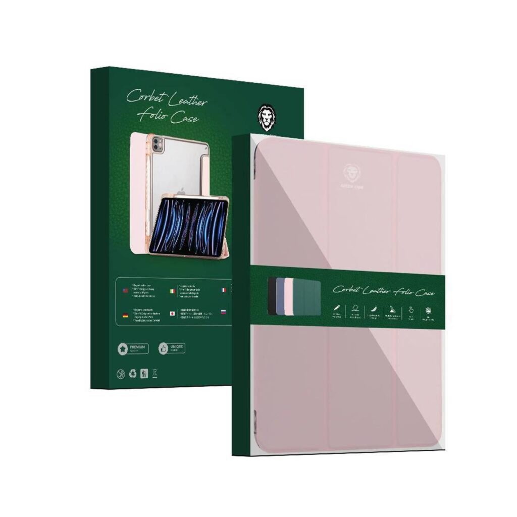 GREEN CARBET JEATHER FOLIO CASE 12.9INCH-PINK