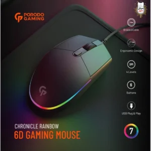 PORODO  CHRONICAL RAINBOW 6D GAMING MOUSE (BLACK)