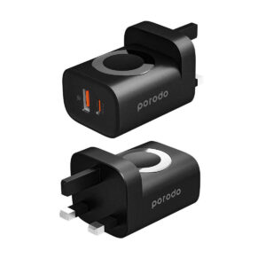 PORODO DUAL PORT MULTI - DEVICE WALL CHARGER INTEGRATED WATCH CHARGER