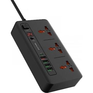 PORODO MULTI- PORT POWER HUB 4 USB-A  USB-C - BLACK