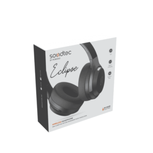 7267547497448 PORODO SOUNDTEC ECLIPSE WIRELESS HEADPHONE ENC - (BLACK)