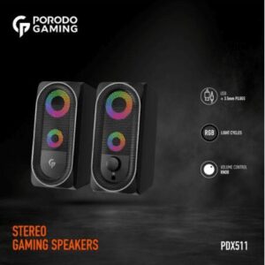 PORODO STEREO GAMING SPEAKERS (BLACK)