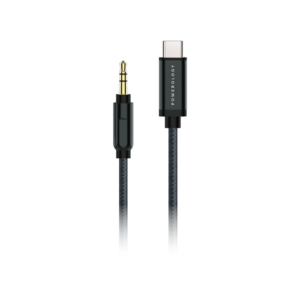 POWEROLOGY BRAIDED AUX TO TYPE-C AUDIO CABLE (3.5MM) BLACK