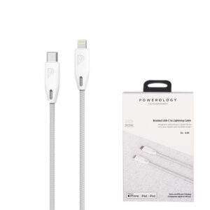 POWEROLOGY BRAIDED USB-C TO LIGHTNING (1.2M) - WHITE