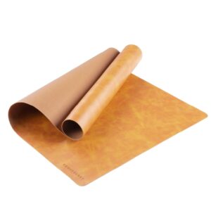 POWROLOGY VEGAN LEATHER DESK PAD-COGNAC