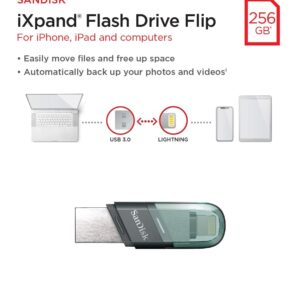 SANDISK IXPAND FLASH DRIVE FLIP 256GB-IPHONE AND IPAD