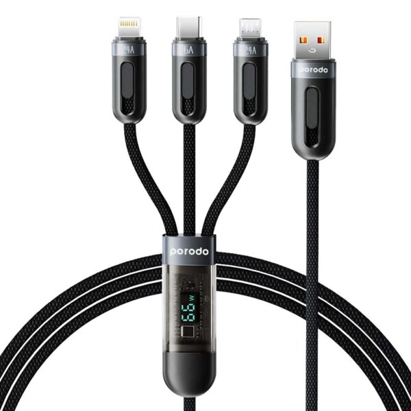 6849108440738 PORODO MULTI-CONNECTOR USB - A FAST CHARGING DISPLAY CABLE 1.2M