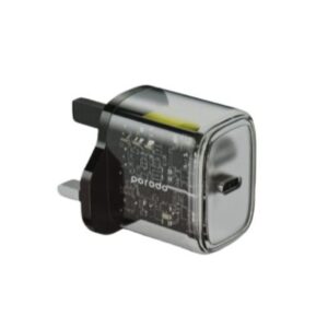 6849108443715 PORODO 30W TRANSPARENT QUICK CHARGER UK