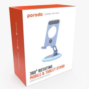 6849108441414 PORODO 360 ROTATING MOBILE & TABLET SSTAND SMOOTH ALUMINUM SURFACE