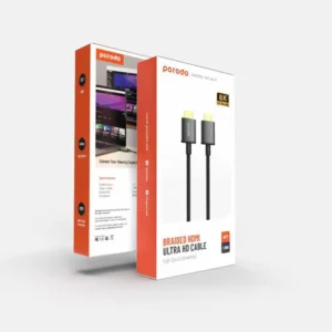 6849108442022 PORODO BRAIDED HDMI ULTRA HD CABLE 8K  1.8M