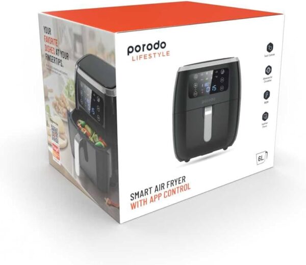 7267547497615 PORODO LIFESTYLE SMART AIR FRYER WITH APP CONTROLE - 6L