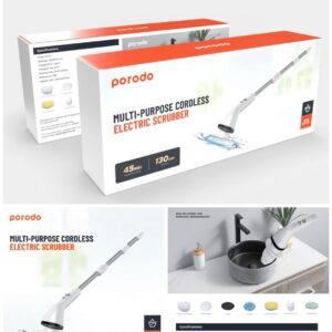 6849108442787 PORODO MULTI-PURPOSE CORDLESS ELECTRIC SCRUBBER