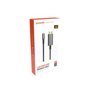 6849108441995 PORODO TYPE - C HDMI BRAIDED CABLE 4K 1.8M