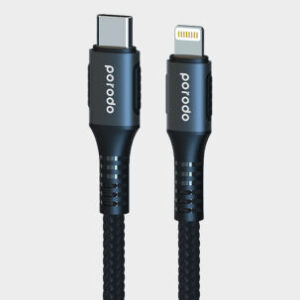 6849108440509 PORODO USB-C TO LIGHTNING ALUMINUM BRAIDED CABLE 1M