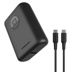 7834953557181 POWERLOGY  10000MAH ULTRA-COMPACT PD POWER BANK WITH USB-C TO USB-C CABLE (BLACK)