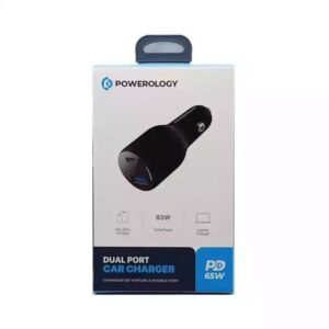7834953556795 POWEROLOGY DUAL PORT CAR CHARGER 65W