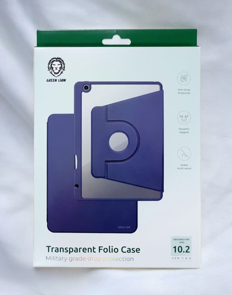 6935100184968 GREEN LION TRANSPARENT FOLIO CASE FOR IPAD 9 10.2 - BLUE