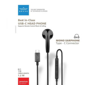 7447902866632 BRAVE MONO EARPHONE TYPE-C CONNECTOR (BLACK)