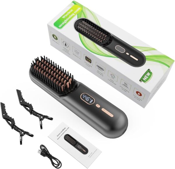 QL001 WIRELESS STRAIGHTENING COMB - BLACK