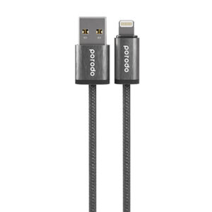 6849108442046 PORODO WOVEN BRAIDED USB-A TO LIGHTNING CABLE (1.2M)