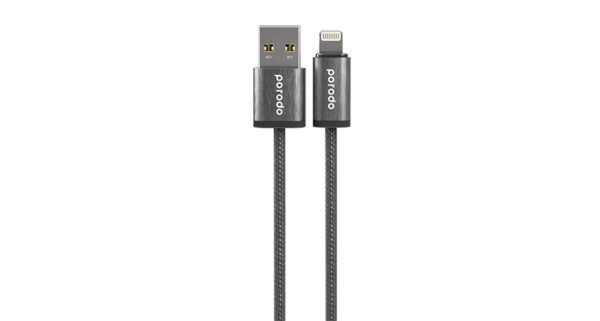 6849108442046 PORODO WOVEN BRAIDED USB-A TO LIGHTNING CABLE (1.2M)