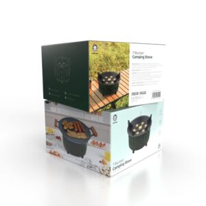 6935100181455 Green Lion Seven Burner Camping Stove with Storage Bag - Green