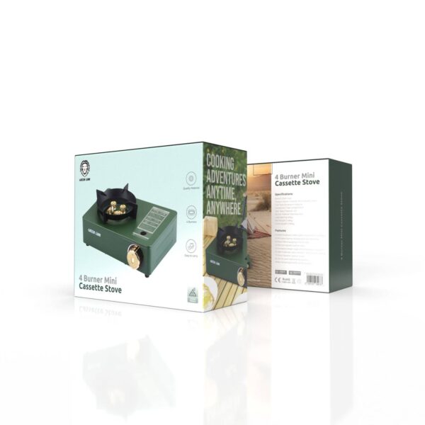 6935100184678 Green Lion 4 Burner Mini Cassette Stove - Green