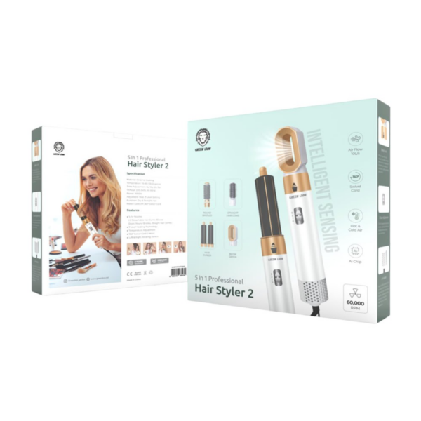 6935100185439 Green Lion 5 In 1 Professional Hair Styler 2 - White