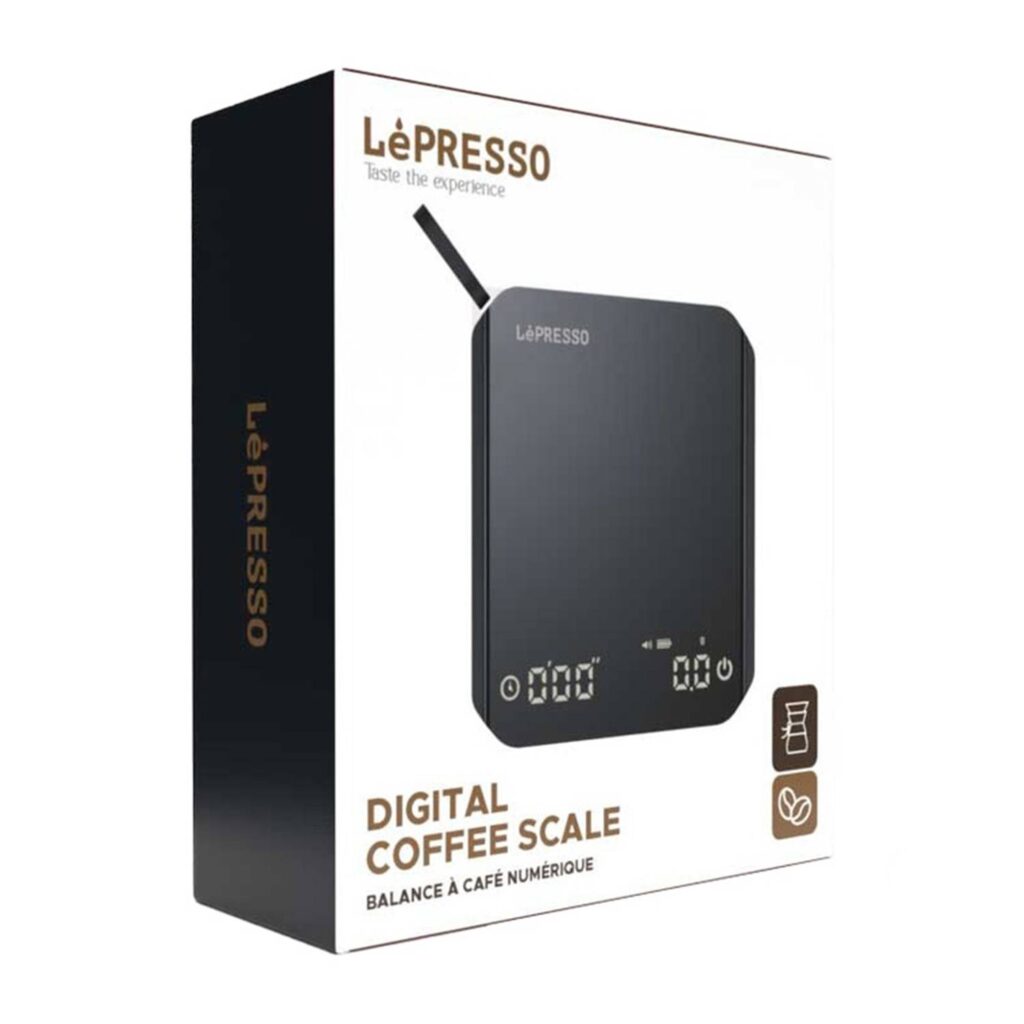 7834953558164 Lepresso Mini Digital Coffee Scale with Timer - Black