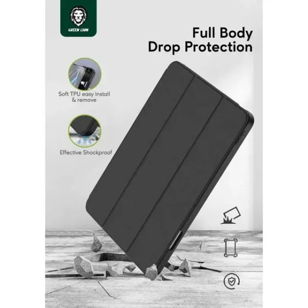 6935100172316 Green Lion Hogo Premium Case with Pencil Holder for iPad 10 10.9" -Black