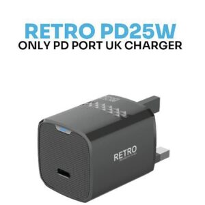 6476971392484 PAWA RETRO PD 25W USB-C ADAPTER - BLACK