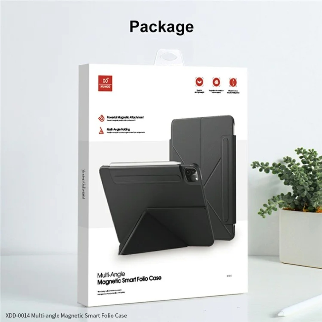 XUNDD MULTI-ANGLE MAGNETIC SMART FOLIO CASE FOR IPAD AIR 11 4,5,6, M3 - BLACK