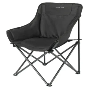 9904907084044 GREEN LION RANGER FOLDABLE CAMPING CHAIR 100KG LOAD CAPACITY - BLACK
