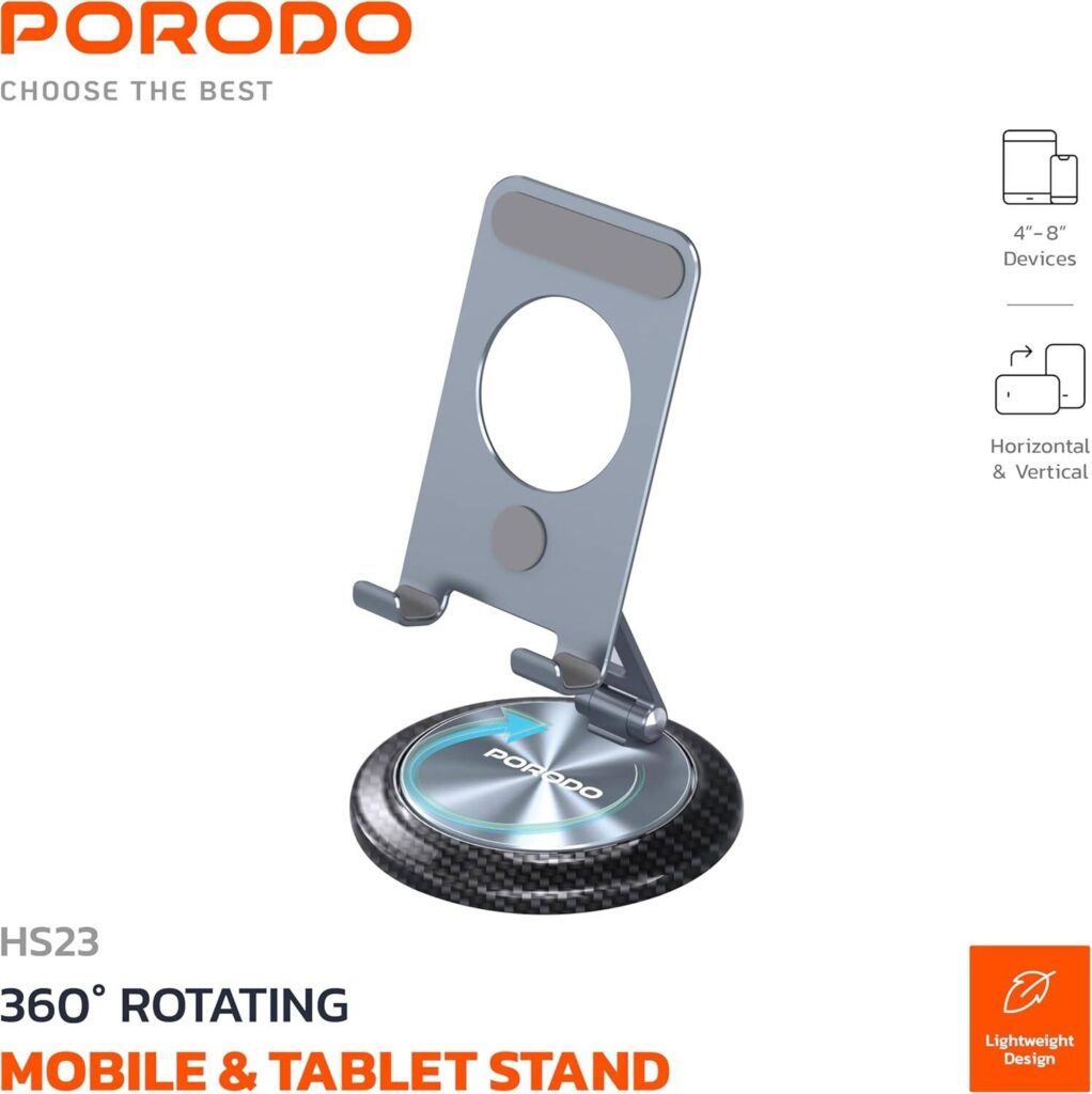 990478151840 PORODO 360 ROTATING MOBILE & TABLET SAND - GRAY