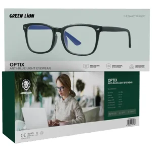 9904907081388 GREEN LION OPTIX ANTI-BLUE LIGHT EYEWEAR - BLACK