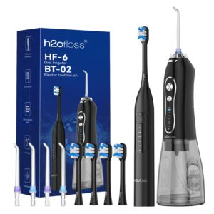 H2O FLOSS HF-6 ORAL IRRIGATOR BT-02 ELECTRIC TOOTHBRUSH - BLACK