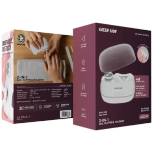 9904907084358 GREEN LION 2-IN-1 NAIL CLIPPER & POLISHER - WHITE