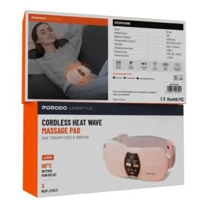 9904781927994 PORODO LIFESTYLE CORDLESS HEAT WAVE MASSAGE PAD - PINK