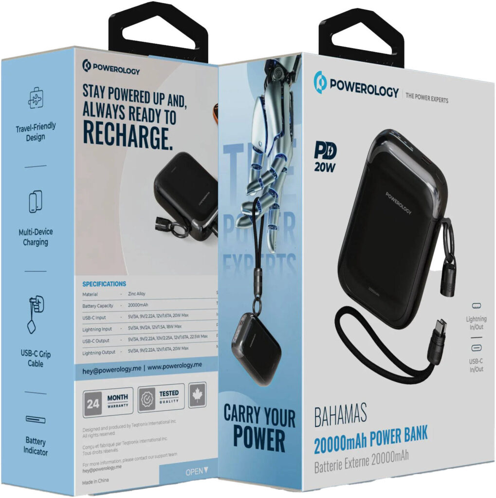 6284302766206 Powerologe Bahamas 20000mAh power bank-black