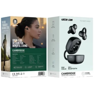 9904907151678 GREEN LION CAMBRIDGE WIRELESS EARBUDS - BLACK