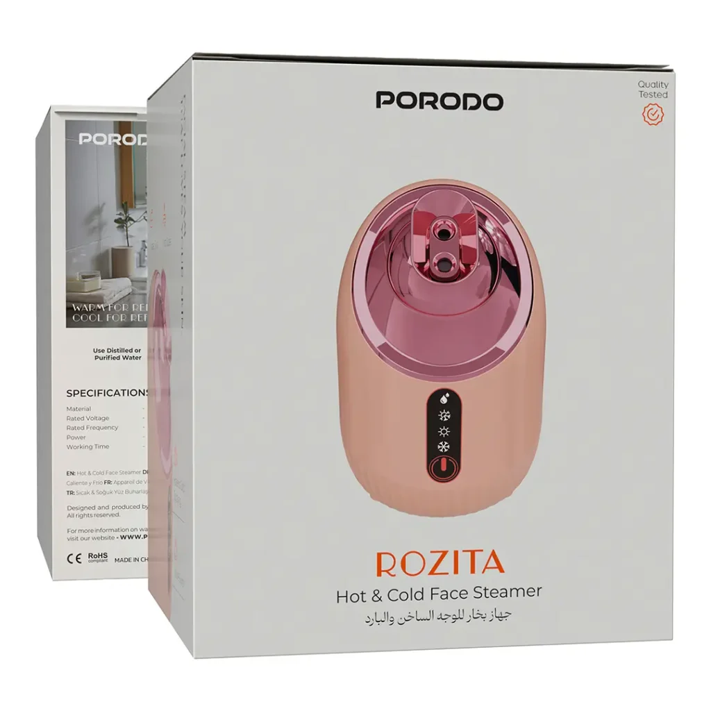 6284302773686 PORODO ROZITA HOT & COLD FACE STEAMER - PINK