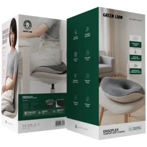 9904907087182 GREEN LION ERGOFLEX COMFORT SEAT CUSHION - GRAY