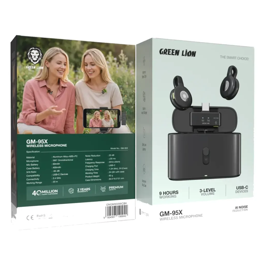 9904907190042 GREEN LION GM-95X WIRELESS MICROPHONE - BLACK