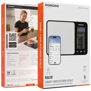 6284302765070 PORODO LIFESTYLE KALIO SMART FOOD KITCHEN SCALE - SILVER