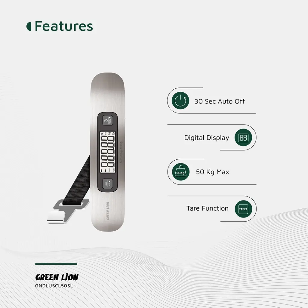 990478100329 GREEN LION DIGITAL LUGGAGE SCALE 50KG